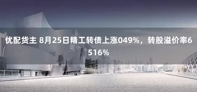 优配货主 8月25日精工转债上涨049%，转股溢价率6516%